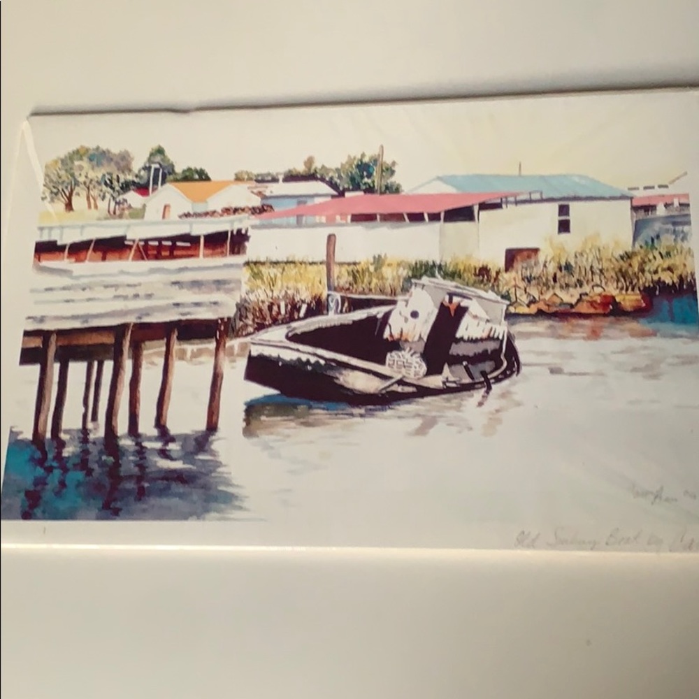 Watercolor Old Sinking Boat by Carol Ann Rose